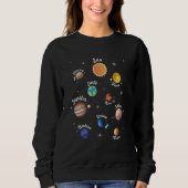 Solar System Kids Planets Outer Space Knowledge Sc Sweatshirt (Vorderseite)