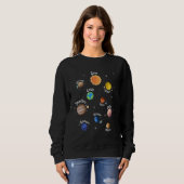 Solar System Kids Planets Outer Space Knowledge Sc Sweatshirt (Vorne ganz)
