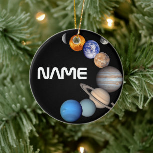 Solar System Montage JPL Fotos - Name anpassen Keramik Ornament