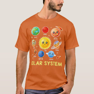 Solar System Niedlich Geo Planet Weltraumwissensch T-Shirt