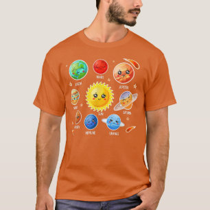 Solar System Niedlich Geo Planet Weltraumwissensch T-Shirt