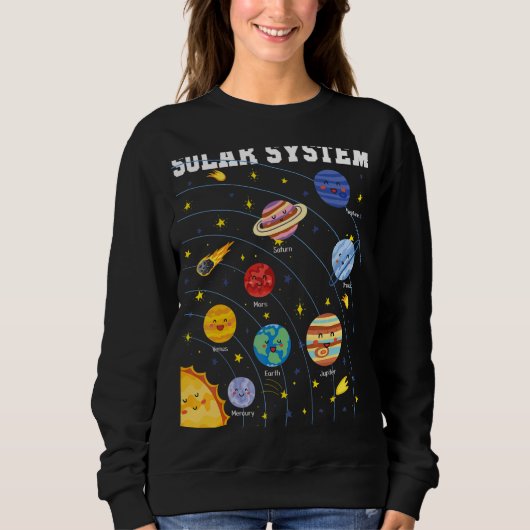 Solar System Planet Science Astronomie Raum Matchi Sweatshirt (Vorderseite)