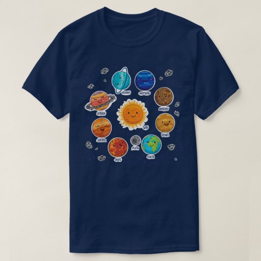 Solar System Planet Sun Space Science Astronaut ST T-Shirt (Design vorne)