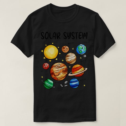 Solar System Planets Astronomie Space Science Boys T-Shirt (Design vorne)