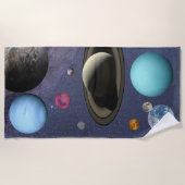 Solar system planets beach towel strandtuch (Vorderseite)