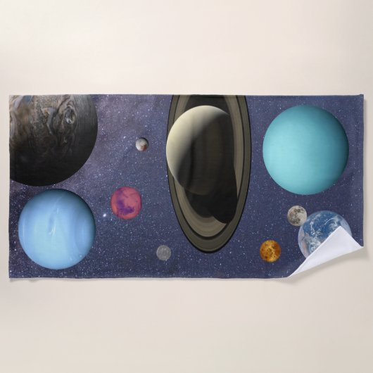 Solar system planets beach towel strandtuch (Vorderseite)