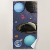 Solar system planets beach towel strandtuch (Vorderseite)