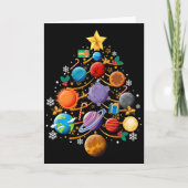 Solar System Planets Christmas Tree Astronomy Xmas Karte (Vorderseite)