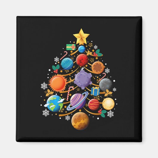 Solar System Planets Christmas Tree Astronomy Xmas Magnet (Vorne)