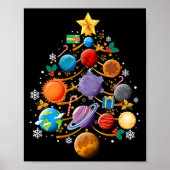 Solar System Planets Christmas Tree Astronomy Xmas Poster (Vorne)