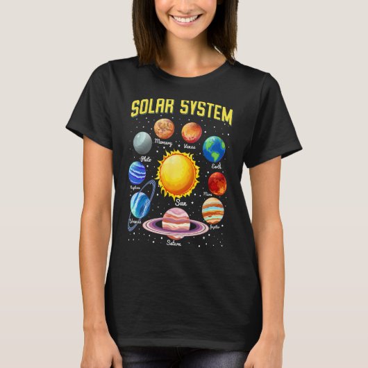 Solar System Planets Educational Science Space Lov T-Shirt (Vorderseite)