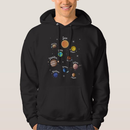 Solar System Planets Kids Knowledge Outer Space Hoodie (Vorderseite)