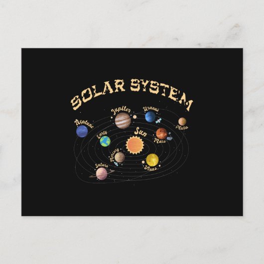 Solar System Planets Kids Knowledge Outer Space Postkarte (Vorderseite)