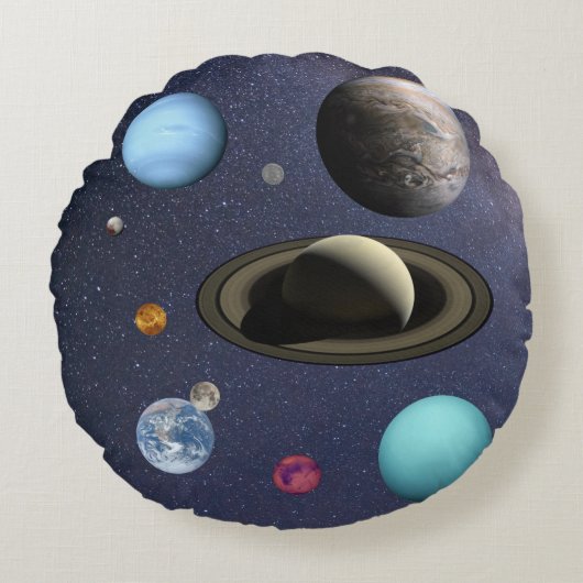 Solar system planets rundes kissen (Vorderseite)