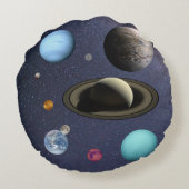 Solar system planets rundes kissen (Rückseite)