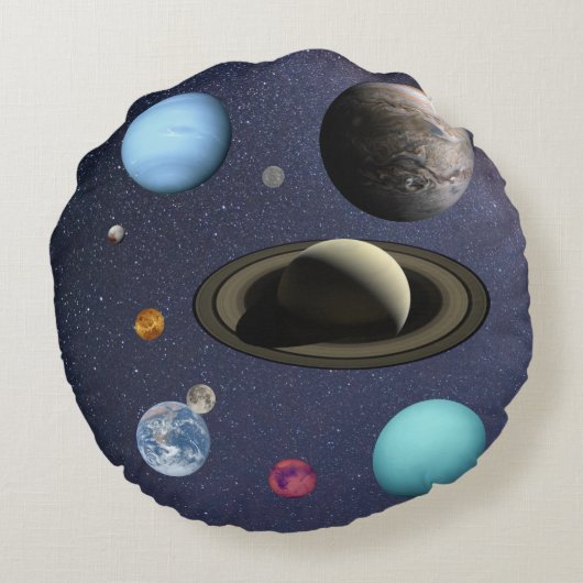 Solar system planets rundes kissen (Rückseite)