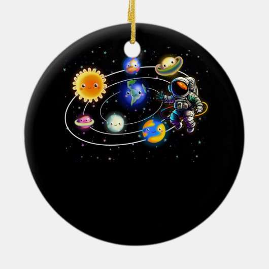 Solar System Planets Science Space Astronaut Unifo Keramik Ornament (Hinten)