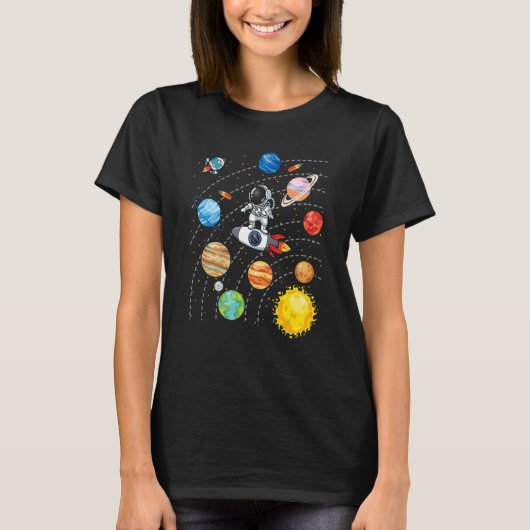 Solar System Planets Science Space Astronaut Unifo T-Shirt (Vorderseite)
