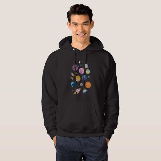 Solar System Planets Science Space Boys Girls Kids Hoodie (Vorne ganz)