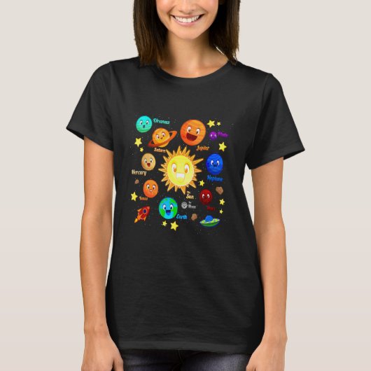 Solar System Planets Science Space Boys Girls Kids T-Shirt (Vorderseite)