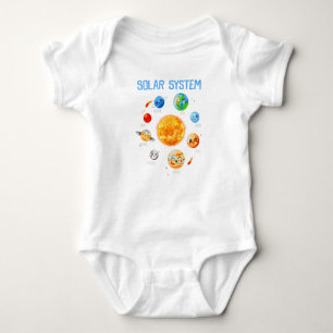 Solar System Planets Science Space Boys Girls STEM Baby Strampler