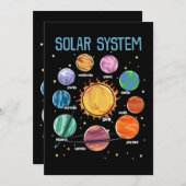 Solar System Planets Science Space Boys Girls STEM Einladung (Vorne/Hinten)
