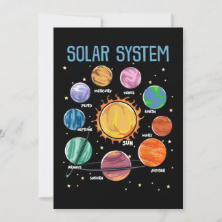 Solar System Planets Science Space Boys Girls STEM Einladung