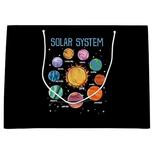Solar System Planets Science Space Boys Girls STEM Große Geschenktüte (Vorderseite)