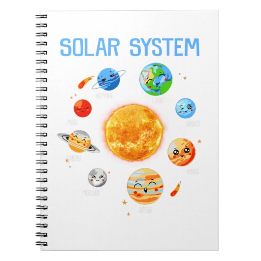 Solar System Planets Science Space Boys Girls STEM Notizblock (Vorderseite)
