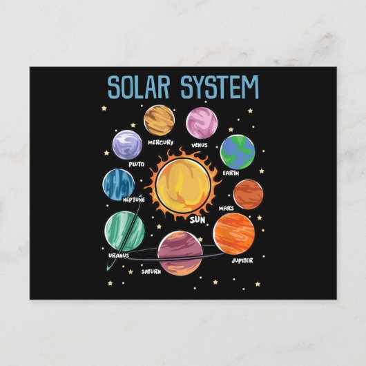 Solar System Planets Science Space Boys Girls STEM Postkarte (Vorderseite)