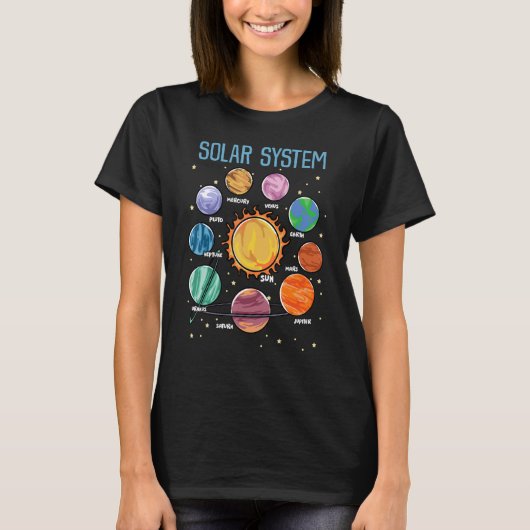 Solar System Planets Science Space Boys Girls STEM T-Shirt (Vorderseite)