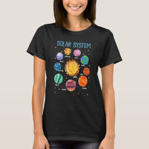 Solar System Planets Science Space Boys Girls Stem T-Shirt