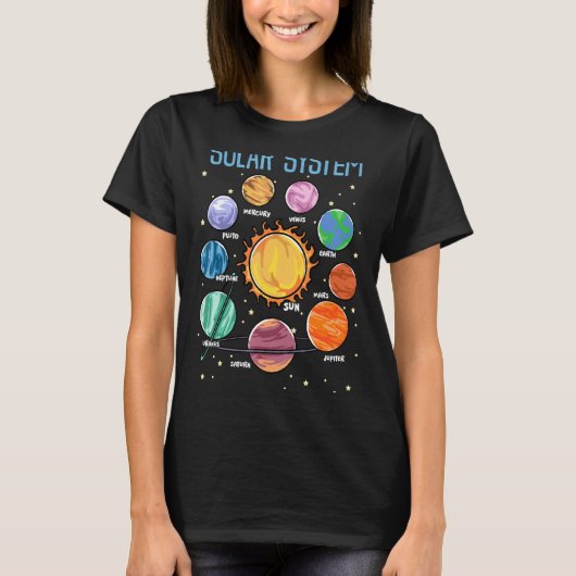 Solar System Planets Science Space Boys Girls Stem T-Shirt (Vorderseite)
