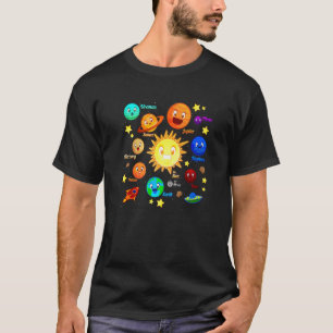 Solar System Planets Science Space Boys Mädchen Ki T-Shirt