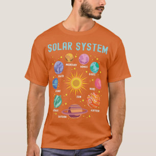 Solar System Planets Science Space Boys Mädchen Ki T-Shirt