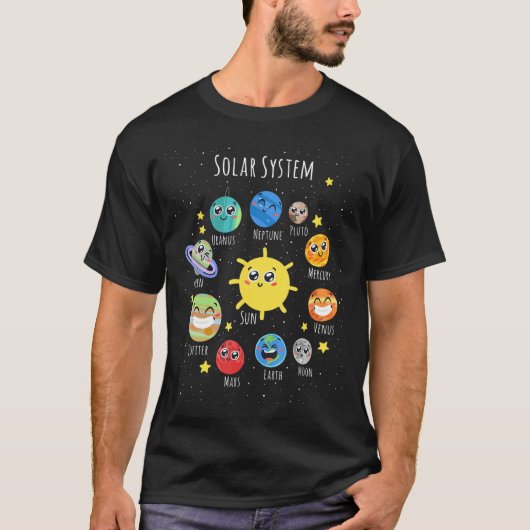 Solar System Planets Science Space Boys Mädchen Ki T-Shirt (Vorderseite)