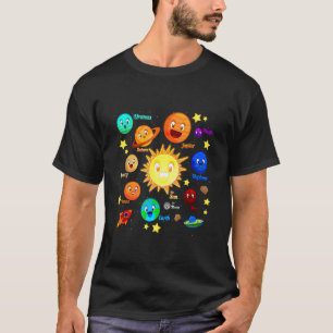 Solar System Planets Science Space Boys Mädchen Ki T-Shirt