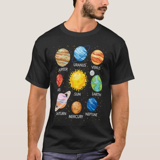 Solar System Planets Science Space Galaxy Universe T-Shirt (Vorderseite)