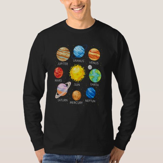 Solar System Planets Science Space Galaxy Universe T-Shirt (Vorderseite)