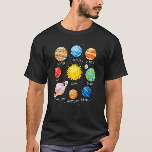 Solar System Planets Science Space Galaxy Universe T-Shirt (Vorderseite)