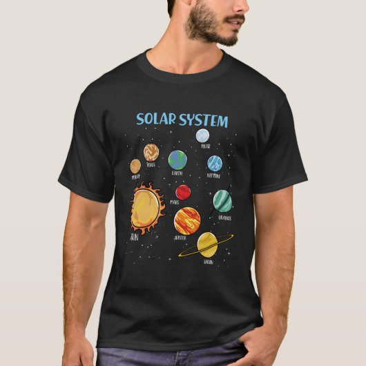 Solar System Planets Science Space Steam T-Shirt (Vorderseite)