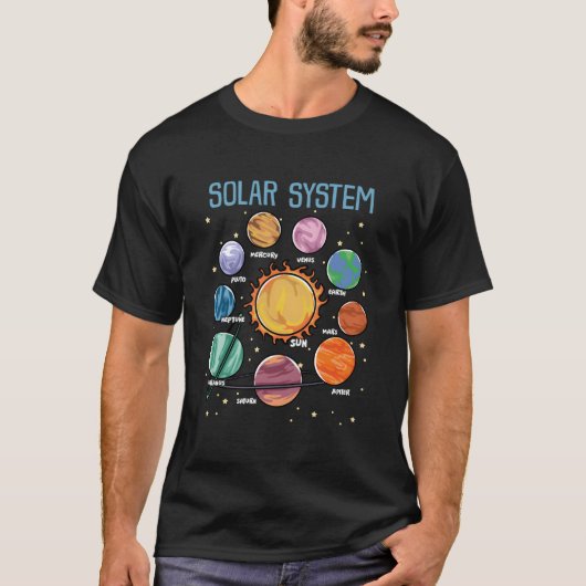 Solar System Planets Science Space Stem T-Shirt (Vorderseite)