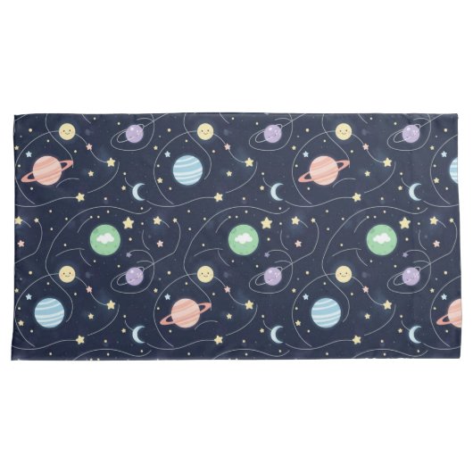 Solar System Planets Seamless Pattern Kissenbezug (Vorderseite-Rechts)