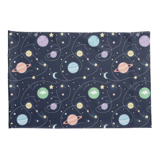 Solar System Planets Seamless Pattern Kissenbezug (Rückseite-Rechts)