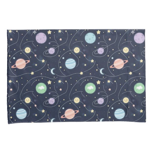 Solar System Planets Seamless Pattern Kissenbezug (Vorderseite-Rechts)