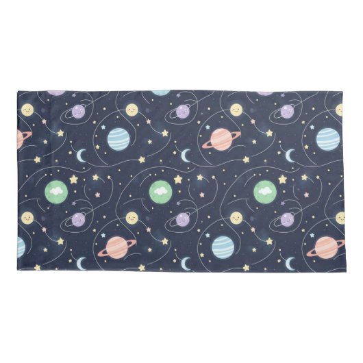 Solar System Planets Seamless Pattern Kissenbezug (Rückseite)