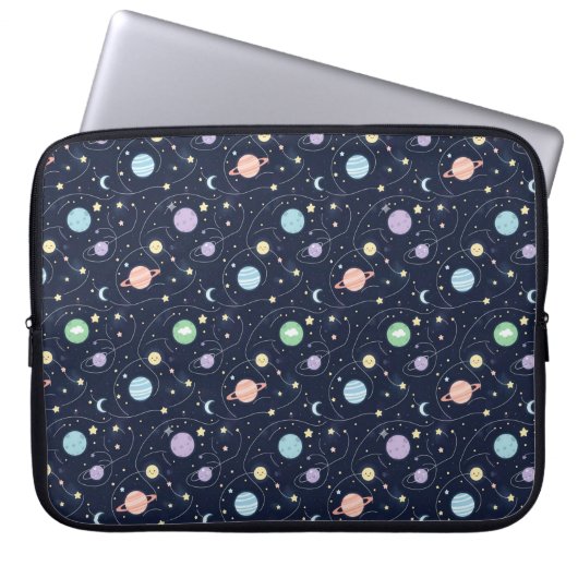 Solar System Planets Seamless Pattern Laptopschutzhülle (Vorderseite)