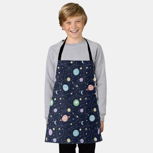 Solar System Planets Seamless Pattern Schürze (Getragen)