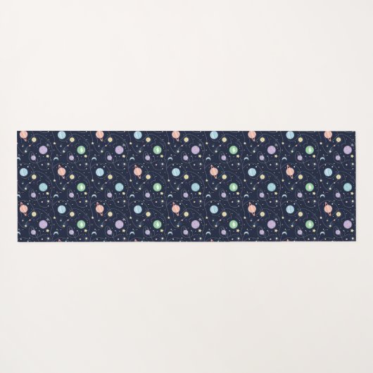 Solar System Planets Seamless Pattern Yogamatte (Rückseite (Horizontal))