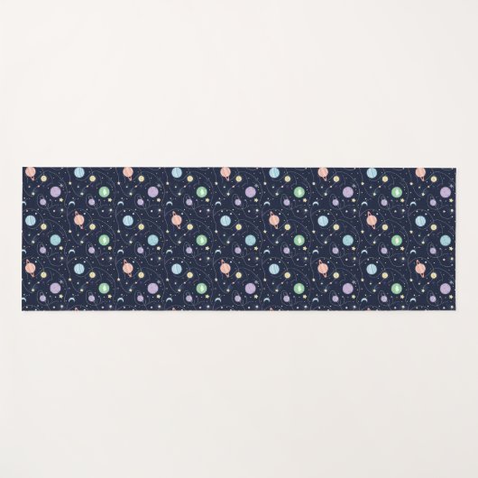 Solar System Planets Seamless Pattern Yogamatte (Vorderseite (Horizontal))
